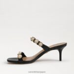 jp Sam Edelman 女性 パルマ キトゥン ヒール ミュール 黒トカゲ 4NFV0P494 履物 - Image 4