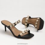 jp Sam Edelman 女性 パルマ キトゥン ヒール ミュール 黒トカゲ 4NFV0P494 履物 - Image 7
