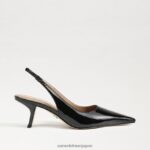 jp Sam Edelman 女性 ビアンカ スリングバック ポンプ ブラックパテント 4NFV0P93 履物 - Image 2