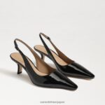 jp Sam Edelman 女性 ビアンカ スリングバック ポンプ ブラックパテント 4NFV0P93 履物