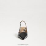 jp Sam Edelman 女性 ビアンカ スリングバック ポンプ ブラックパテント 4NFV0P93 履物 - Image 3