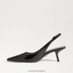 jp Sam Edelman 女性 ビアンカ スリングバック ポンプ ブラックパテント 4NFV0P93 履物 - Image 4