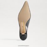 jp Sam Edelman 女性 ビアンカ スリングバック ポンプ ブラックパテント 4NFV0P93 履物 - Image 6