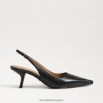 jp Sam Edelman 女性 ビアンカ スリングバック ポンプ 黒い革 4NFV0P89 履物 - Image 2