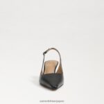 jp Sam Edelman 女性 ビアンカ スリングバック ポンプ 黒い革 4NFV0P89 履物 - Image 3