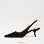 jp Sam Edelman 女性 ビアンカ スリングバック ポンプ 黒いスエード 4NFV0P97 履物 - Image 4