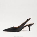 jp Sam Edelman 女性 ビアンカ スリングバック ポンプ 黒い革 4NFV0P89 履物 - Image 4