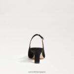 jp Sam Edelman 女性 ビアンカ スリングバック ポンプ 黒いスエード 4NFV0P97 履物 - Image 5