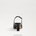 jp Sam Edelman 女性 ビアンカ スリングバック ポンプ 黒い革 4NFV0P89 履物 - Image 5