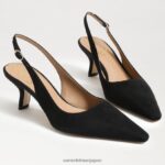 jp Sam Edelman 女性 ビアンカ スリングバック ポンプ 黒いスエード 4NFV0P97 履物 - Image 7