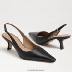 jp Sam Edelman 女性 ビアンカ スリングバック ポンプ 黒い革 4NFV0P89 履物 - Image 7