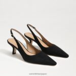 jp Sam Edelman 女性 ビアンカ スリングバック ポンプ 黒いスエード 4NFV0P97 履物