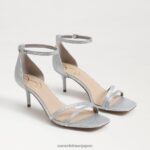 jp Sam Edelman 女性 ピオニー キトゥン ヒール サンダル ソフトシルバー 4NFV0P501 履物
