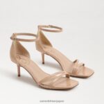 jp Sam Edelman 女性 ピオニー キトゥン ヒール サンダル ベージュ ブラッシュ パテント 4NFV0P502 履物