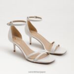jp Sam Edelman 女性 ピオニー キトゥン ヒール サンダル 明るい白い革 4NFV0P499 履物