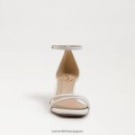 jp Sam Edelman 女性 ピオニー キトゥン ヒール サンダル 明るい白い革 4NFV0P499 履物 - Image 3