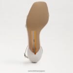 jp Sam Edelman 女性 ピオニー キトゥン ヒール サンダル 明るい白い革 4NFV0P499 履物 - Image 6