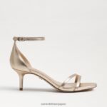 jp Sam Edelman 女性 ピオニー キトゥン ヒール サンダル 金箔革 4NFV0P506 履物 - Image 2