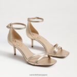 jp Sam Edelman 女性 ピオニー キトゥン ヒール サンダル 金箔革 4NFV0P506 履物