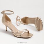 jp Sam Edelman 女性 ピオニー キトゥン ヒール サンダル 金箔革 4NFV0P506 履物 - Image 7