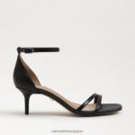 jp Sam Edelman 女性 ピオニー キトゥン ヒール サンダル 黒い革 4NFV0P500 履物 - Image 2