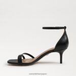 jp Sam Edelman 女性 ピオニー キトゥン ヒール サンダル 黒い革 4NFV0P500 履物 - Image 4