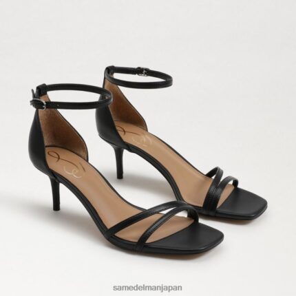 jp Sam Edelman 女性 ピオニー キトゥン ヒール サンダル 黒い革 4NFV0P500 履物