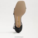jp Sam Edelman 女性 ピオニー キトゥン ヒール サンダル 黒い革 4NFV0P500 履物 - Image 6