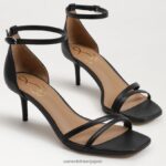 jp Sam Edelman 女性 ピオニー キトゥン ヒール サンダル 黒い革 4NFV0P500 履物 - Image 7