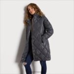 jp Sam Edelman 女性 ファンネルカラー フード付きロングパファー グレー 4NFV0P1150 衣服 - Image 3