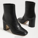jp Sam Edelman 女性 フェナ アンクルブーティ 黒い革 4NFV0P853 履物 - Image 7
