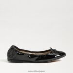 jp Sam Edelman 女性 フェリシア バレエ フラット ブラックパテント 4NFV0P131 履物 - Image 2