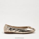 jp Sam Edelman 女性 フェリシア バレエ フラット 金箔革 4NFV0P129 履物 - Image 2