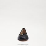 jp Sam Edelman 女性 フェリシア バレエ フラット 黒い革 4NFV0P127 履物 - Image 3