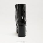 jp Sam Edelman 女性 フォーンアンクルブーティ ブラックパテント 4NFV0P787 履物 - Image 5
