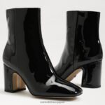 jp Sam Edelman 女性 フォーンアンクルブーティ ブラックパテント 4NFV0P787 履物 - Image 7
