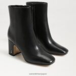 jp Sam Edelman 女性 フォーンアンクルブーティ 黒い革 4NFV0P784 履物