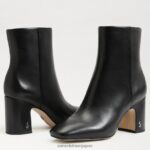 jp Sam Edelman 女性 フォーンアンクルブーティ 黒い革 4NFV0P784 履物 - Image 7
