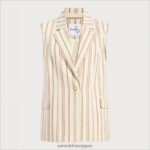 jp Sam Edelman 女性 フランキーベスト ホワイトストライプ 4NFV0P1083 衣服 - Image 5