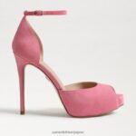 jp Sam Edelman 女性 フロレンシア ピープトゥ プラットフォームヒール カーマインローズスエード 4NFV0P769 履物 - Image 2