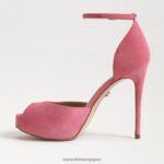 jp Sam Edelman 女性 フロレンシア ピープトゥ プラットフォームヒール カーマインローズスエード 4NFV0P769 履物 - Image 4