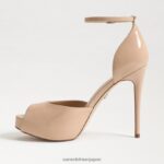 jp Sam Edelman 女性 フロレンシア ピープトゥ プラットフォームヒール ベージュ ブラッシュ パテント 4NFV0P768 履物 - Image 4