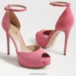 jp Sam Edelman 女性 フロレンシア ピープトゥ プラットフォームヒール カーマインローズスエード 4NFV0P769 履物 - Image 7