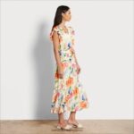 jp Sam Edelman 女性 フローラル Vネック ミディドレス ホワイトマルチ 4NFV0P1085 衣服 - Image 2