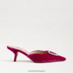 jp Sam Edelman 女性 ブリット キトゥン ヒール ミュール ラズベリーベルベット 4NFV0P431 履物 - Image 2
