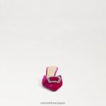 jp Sam Edelman 女性 ブリット キトゥン ヒール ミュール ラズベリーベルベット 4NFV0P431 履物 - Image 3