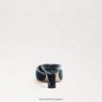 jp Sam Edelman 女性 ブリット キトゥン ヒール ミュール ディープサファイアベルベット 4NFV0P433 履物 - Image 5