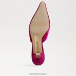 jp Sam Edelman 女性 ブリット キトゥン ヒール ミュール ラズベリーベルベット 4NFV0P431 履物 - Image 6