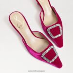 jp Sam Edelman 女性 ブリット キトゥン ヒール ミュール ラズベリーベルベット 4NFV0P431 履物 - Image 7