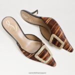 jp Sam Edelman 女性 ブリット キトゥン ヒール ミュール ブラウンマルチ 4NFV0P430 履物 - Image 7